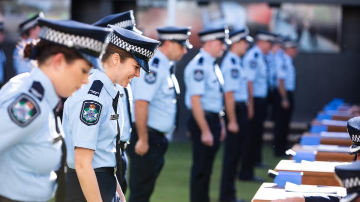 recruits in graduation ceremony