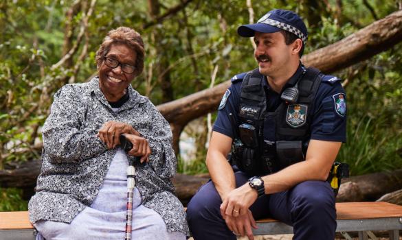 Police officer and elder