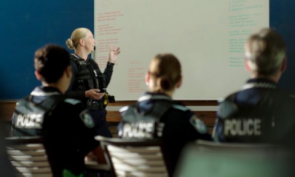 police officers in training room
