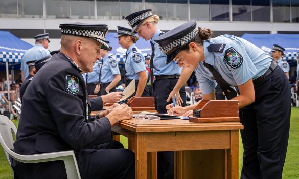 Queensland police recruits at graduation
