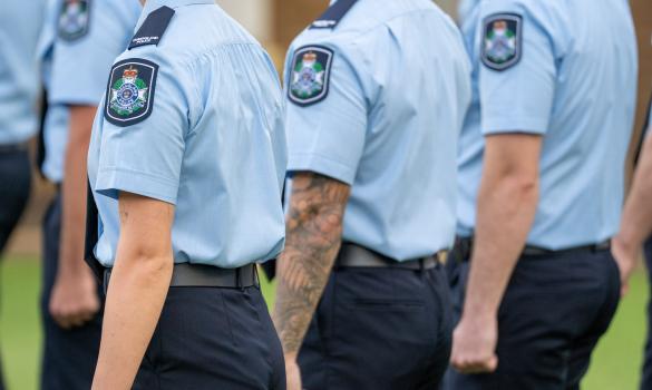 police recruits standing on parade