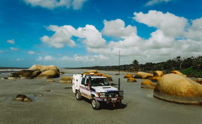 Queensland police vehicle at Lockhart River