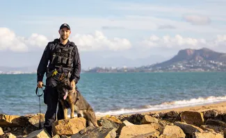 Queensland police dog handler and police dog
