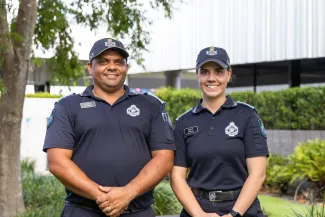 Portrait of two QPS First Nations recruits
