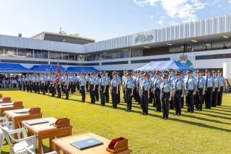 police recruits at graduation parade