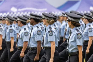 police recruits on parade